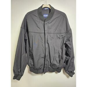 Vintage Par Four Sportswear Men's Size Tall XL Black Zip up Jacket With Pockets